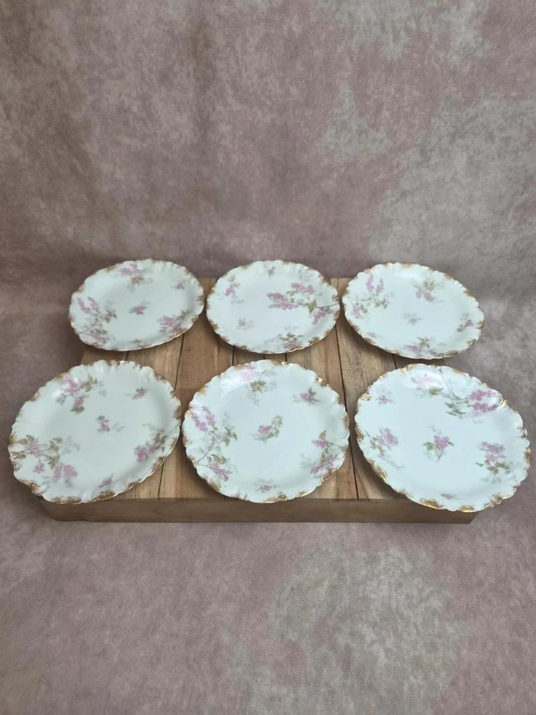 Vintage Limoges porcelain dessert service Cfh Gdm – 7 pieces – photo 7